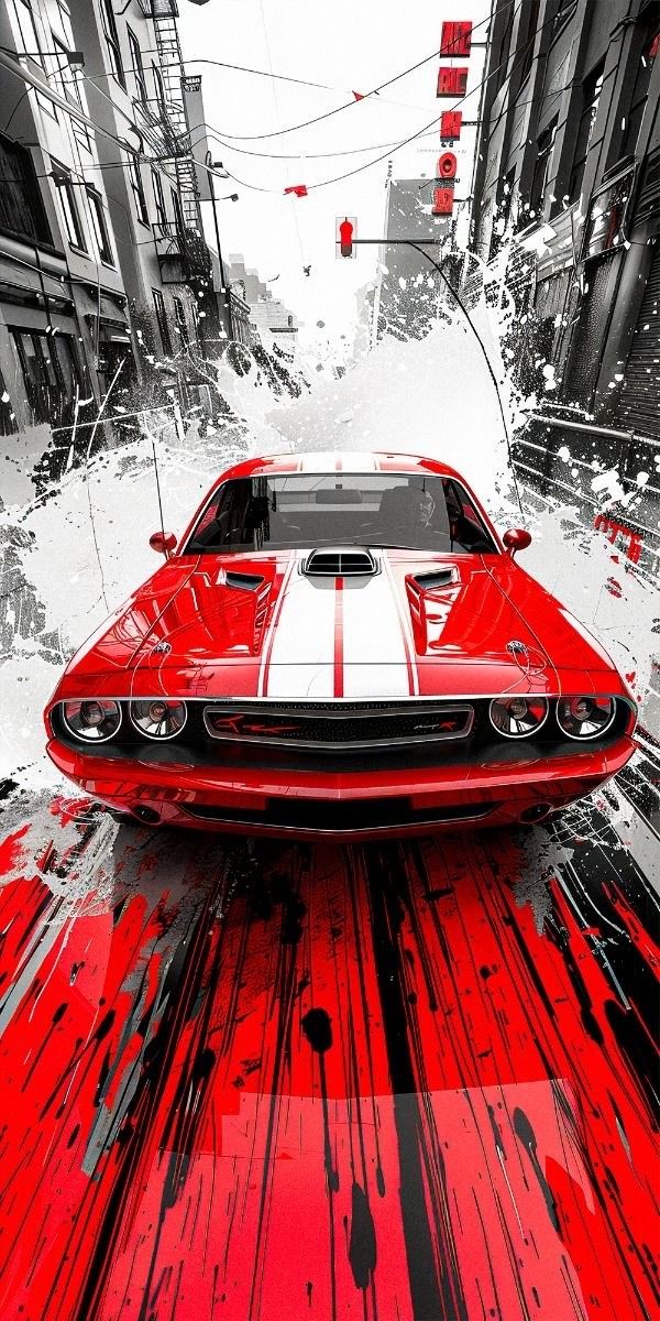 Artistic- Red Vintage Mustang